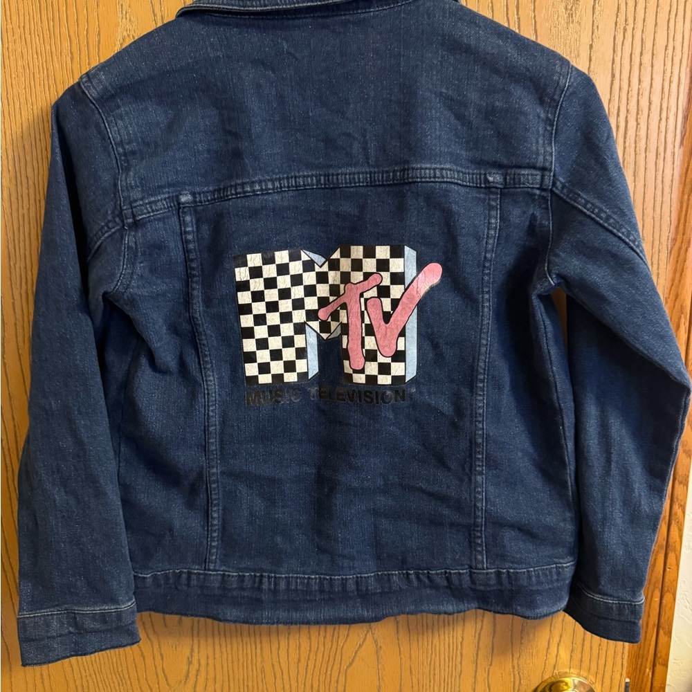 Reserved Kids Denim Jacket - Dark Blue with Pink and Black Accents